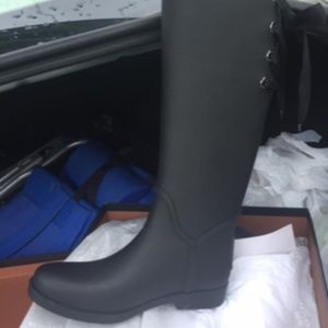 COACH- TALL RUBBER RAIN BOOTS- SIZE 8